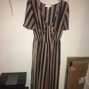 Striped Short Sleeved Jumpsuit